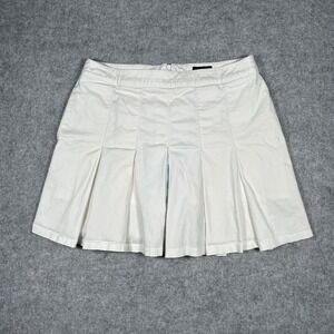 Burberry Golf Skirt Women's 28" Waist White Skort Inverted Back‎ Zipper Active